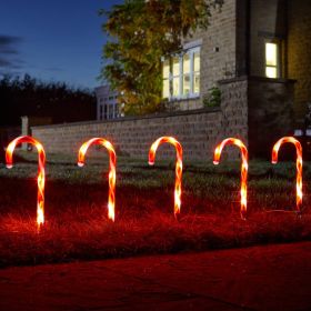 25 LED Candy Cane Stakes - Set of 6